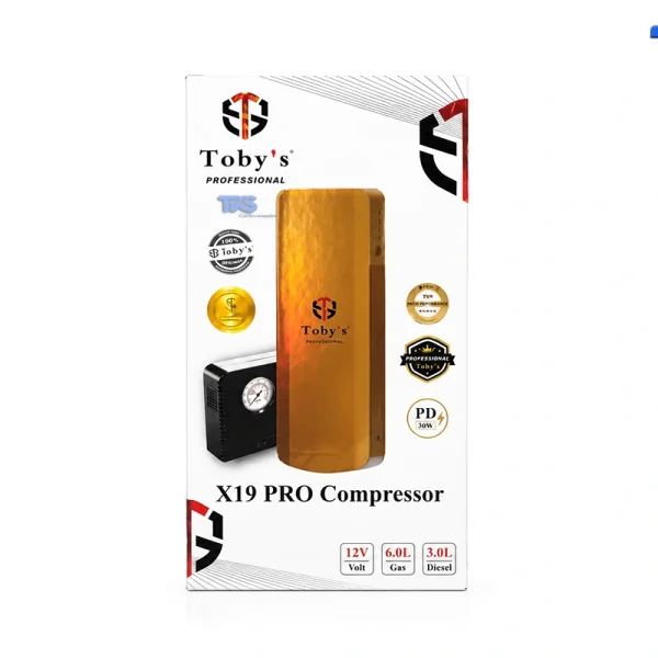 جامپ استارتر خودرو Toby’s X19 Pro Compressor | پاوربانک و کمپرسور باد خودرو