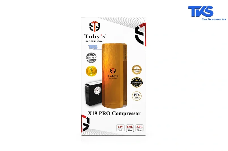 جامپ استارتر خودرو Toby’s X19 Pro Compressor | پاوربانک و کمپرسور باد خودرو