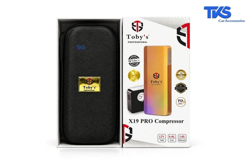 جامپ استارتر خودرو Toby’s X19 Pro Compressor | پاوربانک و کمپرسور باد خودرو