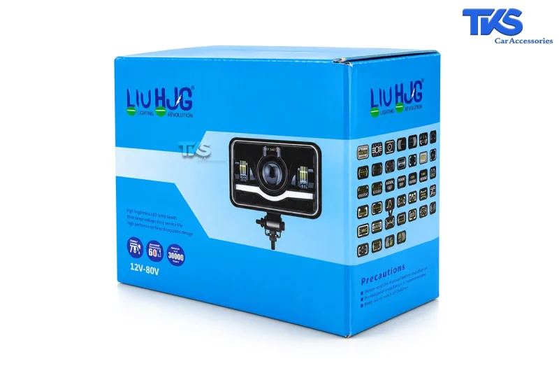 چراغ جلو LED مستطیلی 7 اینچ LIUHJG کد 19-نمای جعبه بسته بندی