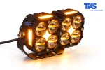 پروژکتور آفرودی کد 195، 8 لنز LED دو رنگ با دیلایت سفید، فلاشر نارنجی - نمای نور نارنجی دیلایت
