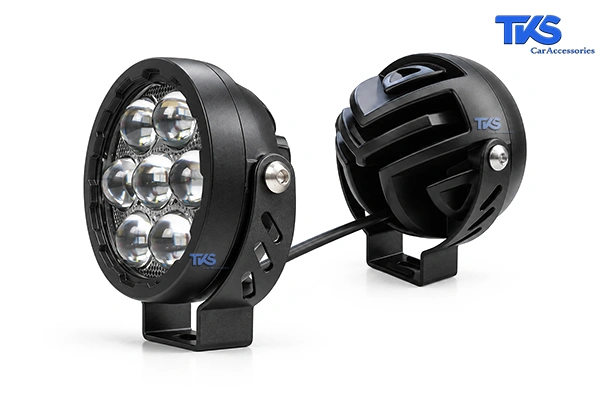 Motorcycle LED Light 4.5 inch No 138 -05 پروژکتور کد 138 گرد 4.5 اینچ 7 لنز - نمای دوتایی