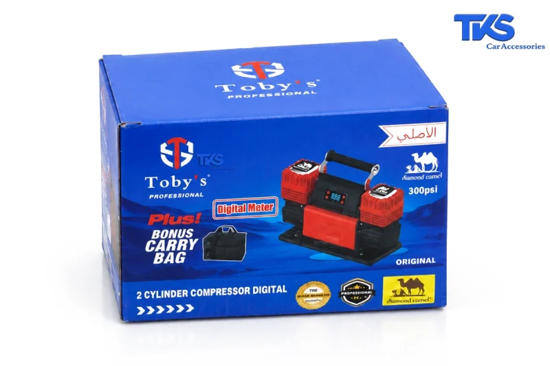 پمپ باد دو سیلندر 300 لیتر بر دقیقه Toby's - نمای جعبه
