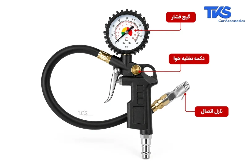 پمپ باد چهار سیلندر Toby's ظرفیت 400 لیتر بر دقیقه - نمای گیج
