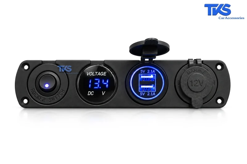 پنل پورت USB و فندکی خودرو کد TK34
