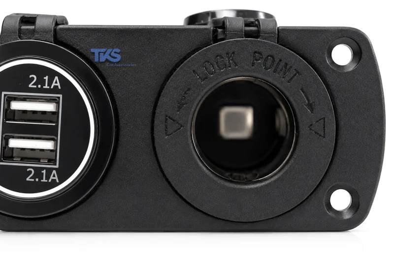 پنل پورت USB و فندکی خودرو کد TK34 - نمای فندکی