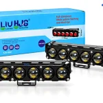 پروژکتور 6 لنز تک ردیف LIUHJG کد 134 با نور سفید، زرد و بک لایت قرمز